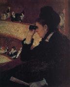Mary Cassatt the girl wear  black dress at the theater Germany oil painting artist